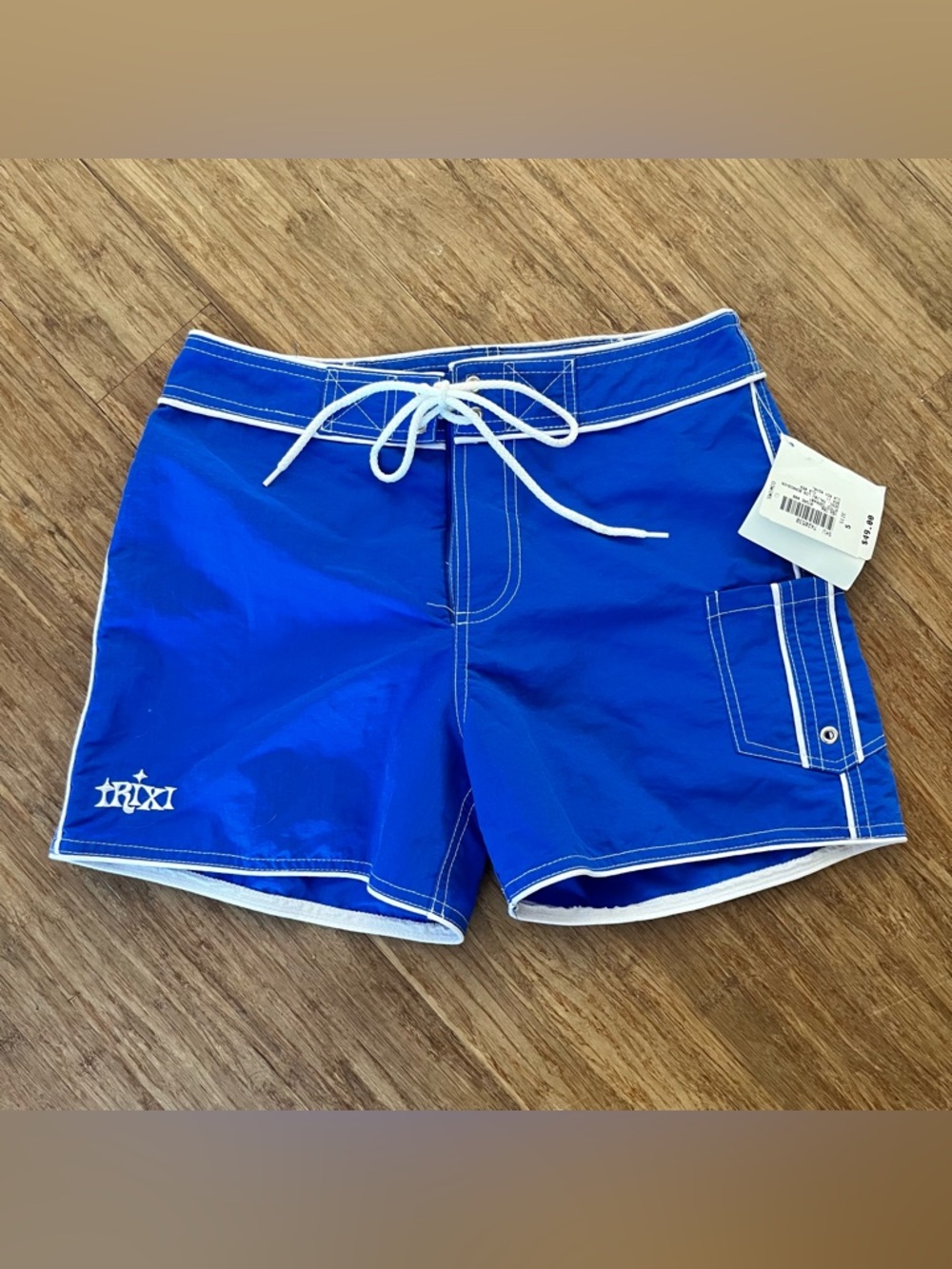 Vintage Royal Blue Women's Shorts with White Trim